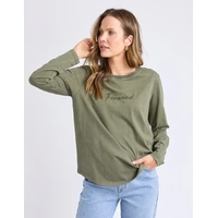 Foxwood Signature Long Sleeve Tee - Khaki