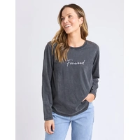 Foxwood Signature Long Sleeve Top - Washed Black