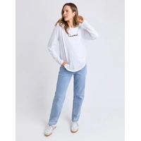Foxwood Signature Long Sleeve Tee - White