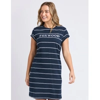 Foxwood Caleb Stripe Dress - Dark Saph/Wht Str