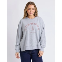 Foxwwod Effortless Contrast Crew - Grey Marle