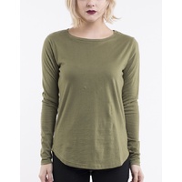Silent Theory-Kara Long Sleeve Top-Olive Green