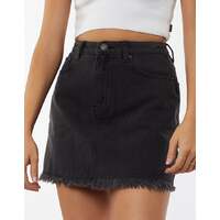 Silent Theory Valley Denim Skirt - Washed Black