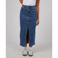 Silent Theory Eva Comfort Maxi Skirt - Mid Blue
