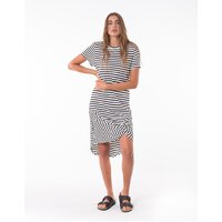 Silent Theory Twisted Tee Dress - Black/White Stripe