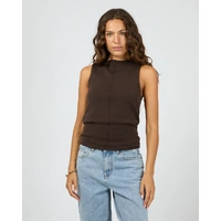 Silent Theory Ellis Tank Top - Chocolate