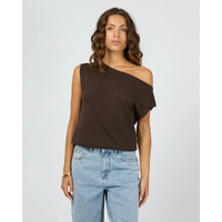 Silent Theory Ellis Off The Shoulder Top - Chocolate