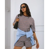 Silent Theory Stripe Short Sleeve Tee - Light Blue