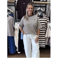 Silent Theory Foundation Stripe S/S Tee - Chocolate