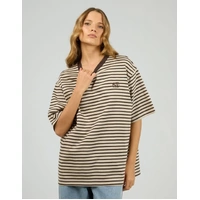 Silent Theory Foundation Stripe S/S Tee - Chocolate