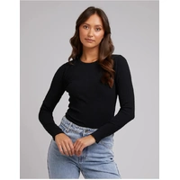 Silent Theory Rib Long Sleeve Tee - Black