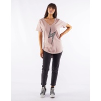Little White Lie-Bolt Tee-Pink