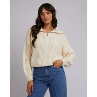 All About Eve Dahlia 1/4 Zip Knit - Vintage White