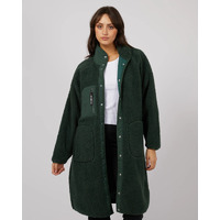All About Eve Active Teddy Longline Jacket - Green