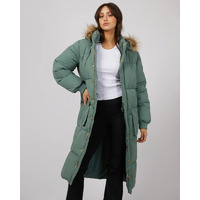 All About Eve Active Fur Longline Puffer - Green