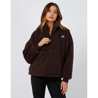 All About Eve Amara 1/4 Zip Teddy - Brown