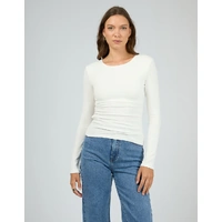 All About Eve Kylie Long Sleeve Top - Vintage White