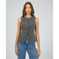 All About Eve Bowie Vest - Charcoal
