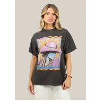 All About Eve Calamity Sun Relaxed Tee - Washed Black