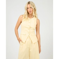 All About Eve Alessa Linen Vest - Yellow