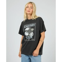 All About Eve Wild Cherry Relaxed Tee - Washed Black