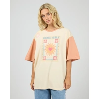 All About Eve Postcards Oversized Tee - Vanilla