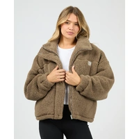 All About Eve Cosy Club Teddy Jacket - Mocha