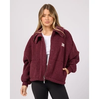 All About Eve Cosy Club Teddy Jacket - Wine