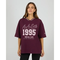 All About Eve Ninety Five V-Neck Tee - Wine