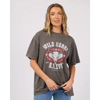 All About Eve Wild Heart Relaxed Tee - Charcoal