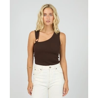 All About Eve Willow Rib Tank - Brown