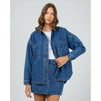 All About Eve Dale Shacket - Heritage Blue