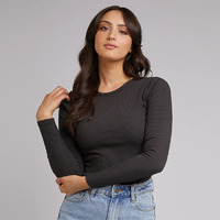 All About Eve Eve Rib Baby L/S Tee - Charcoal