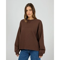 All About Eve Washed Box Crew - Brown