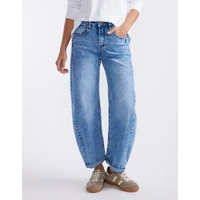 Italian Star Idaho Barrel Jeans - Mid Denim