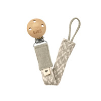 Bibs Paci Braid Pacifier Clip - Cloud/Iron