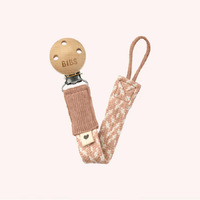 Bibs Paci Braid Pacifier Clip - Blush/Ivory