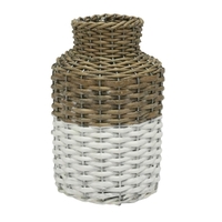 Stoneleigh & Roberson Harper Woven Vase 20x13cm - Natural/White