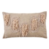 Amalfi Embelished Linen Cushion 30X50cm - Brown