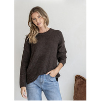 Miss Marlow Oslo Rib Detail Knit - Chocolate