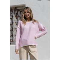 Miss Marlow Contrast Trim Knit - Pink/White