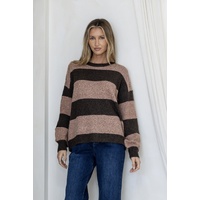 Miss Marlow Riley Colour Block Knit - Choc/Tabacco