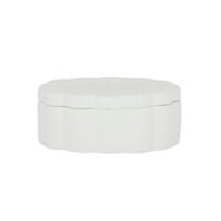 Casa Regalo-Maha Ceramic Trinket Box 12x8x5cm-White