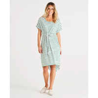 Betty Basics Liza Dress - Meadow Green Stripe