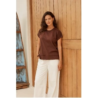 Betty Basics Shirley Short Sleeve Tee - Chocolate