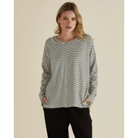 Betty Basics Brixley Long Sleeve Top - Black Stripe