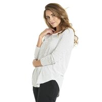 Betty Basics-Megan Long Sleeve Top-White/Black Stripe