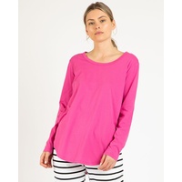 Betty Basics-Megan Long Sleeve Top-Fuchsia