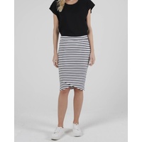 Betty Basics-Siri Skirt-White/Black Stripe