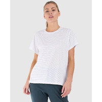 Betty Basics Nina Tee - White Metallic Stripe